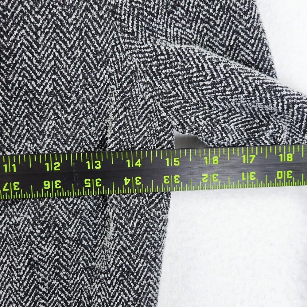 Banana Republic Dress Womens 6 Black White Herringbone Midi Sheath Long Sleeve - Picture 4 of 11